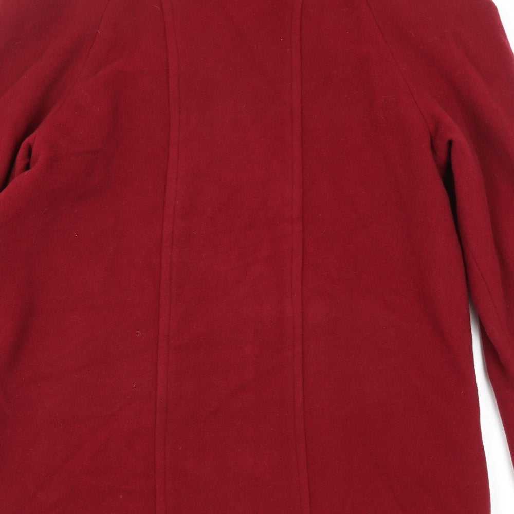 Premiere Collection Womens Red Pea Coat Coat Size 12 Button