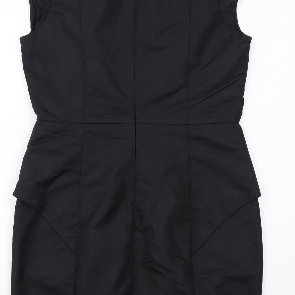 Love Label Womens Black Polyamide Shift Size 14 Round Neck Zip