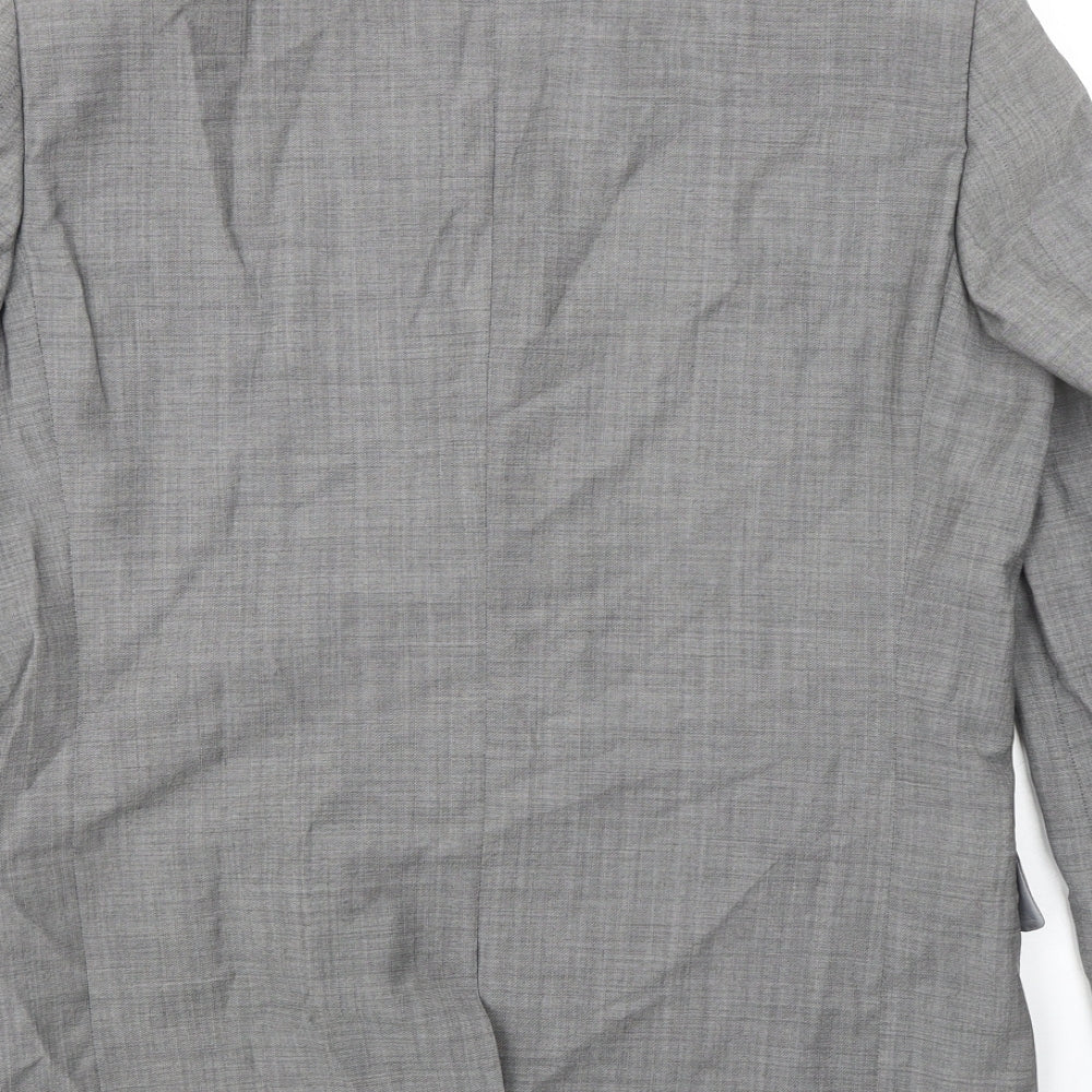 DYNK Mens Grey Wool Jacket Suit Jacket Size 38 Regular