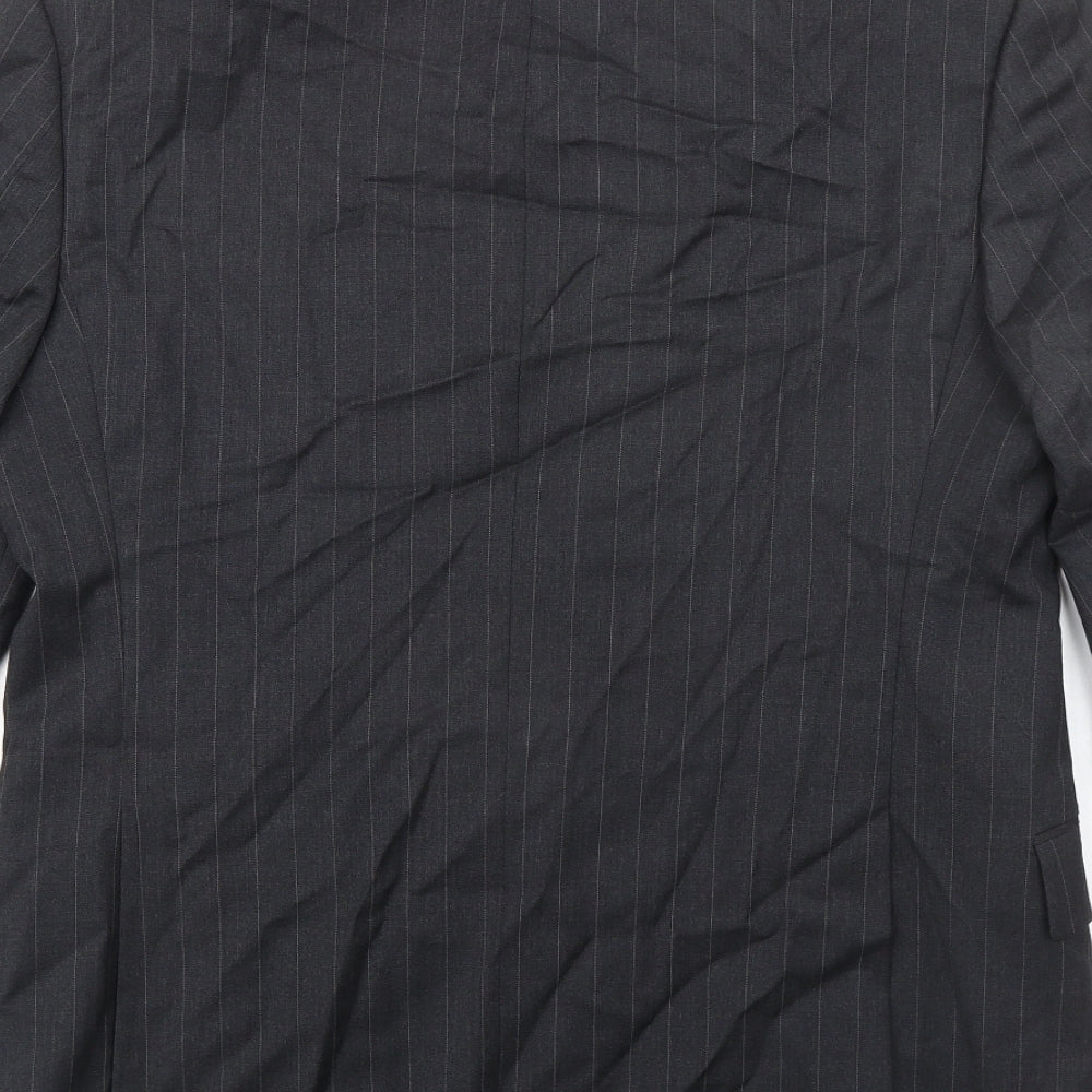 Marks & Spencer Mens Grey Striped Wool Jacket Suit Jacket Size 40 Regular