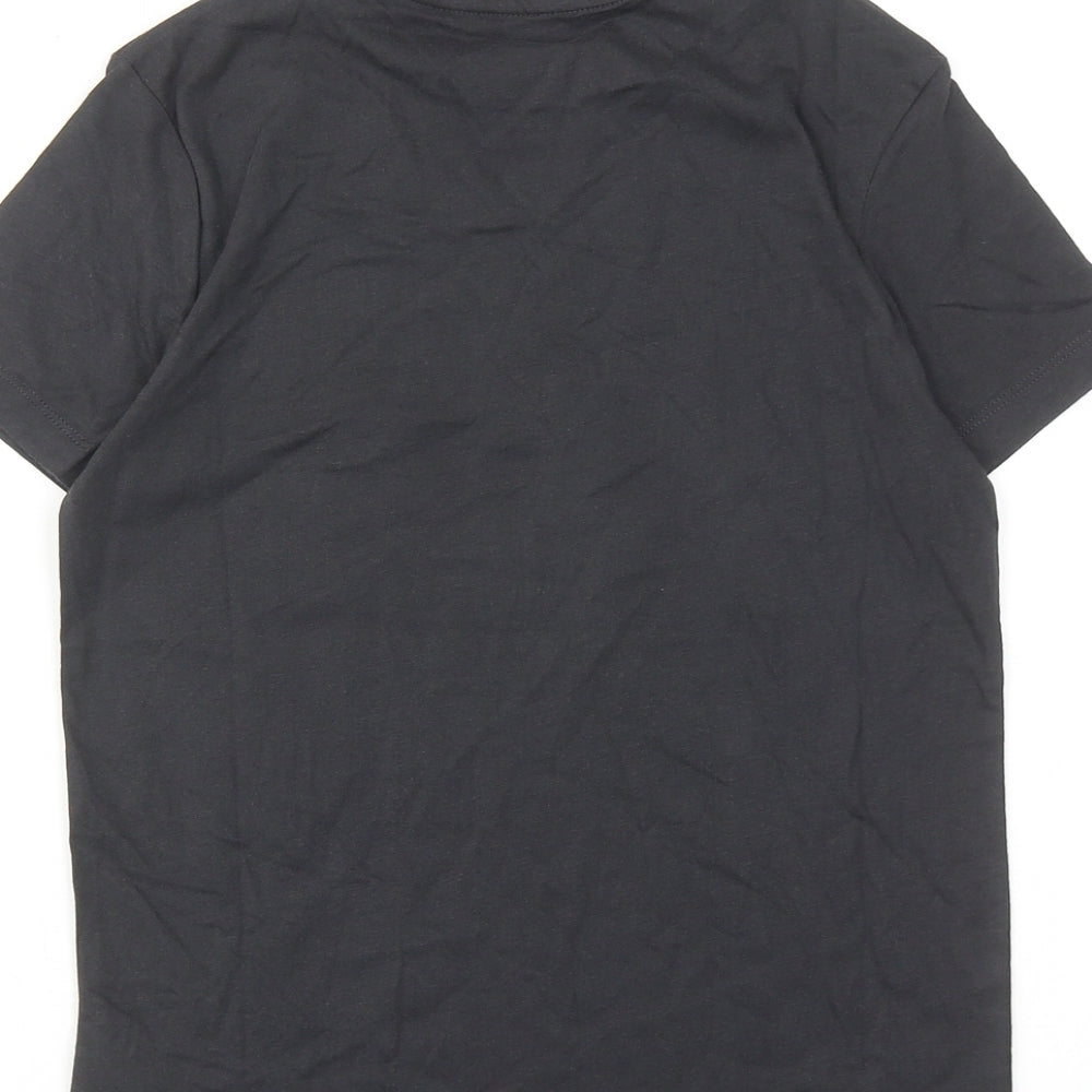Marks & Spencer Boys Grey Cotton Basic T-Shirt Size 9-10 Years Round Neck Pullover - Love Life be Brave