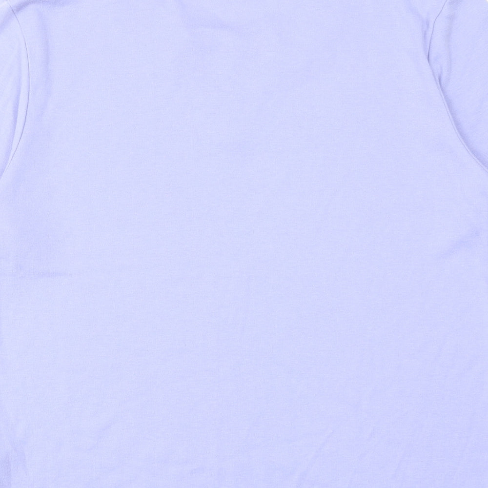 Fay Louise Womens Purple Polyester Basic T-Shirt Size M Round Neck - Lace Details