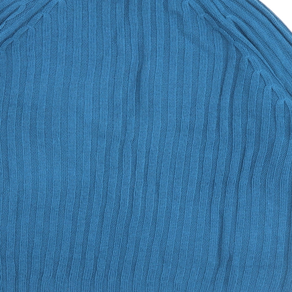 Boohoo Womens Blue Round Neck Acrylic Pullover Jumper Size S