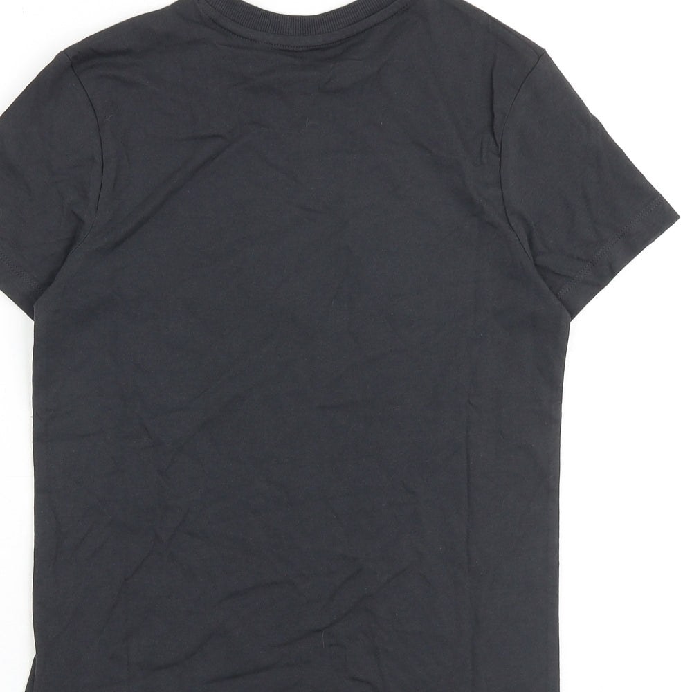 Marks & Spencer Boys Grey 100% Cotton Pullover T-Shirt Size 9-10 Years Crew Neck Pullover