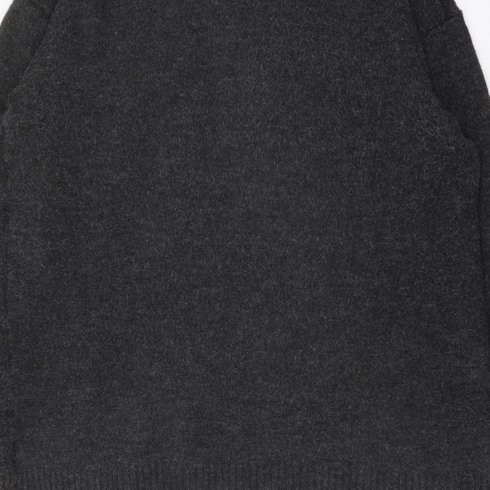 H&M Womens Grey V-Neck Polyester Cardigan Jumper Size M