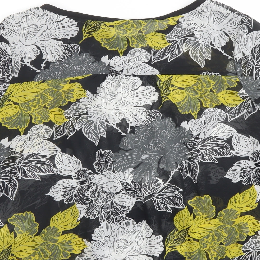 NEXT Womens Multicoloured Floral Polyester Basic Blouse Size 14 Boat Neck