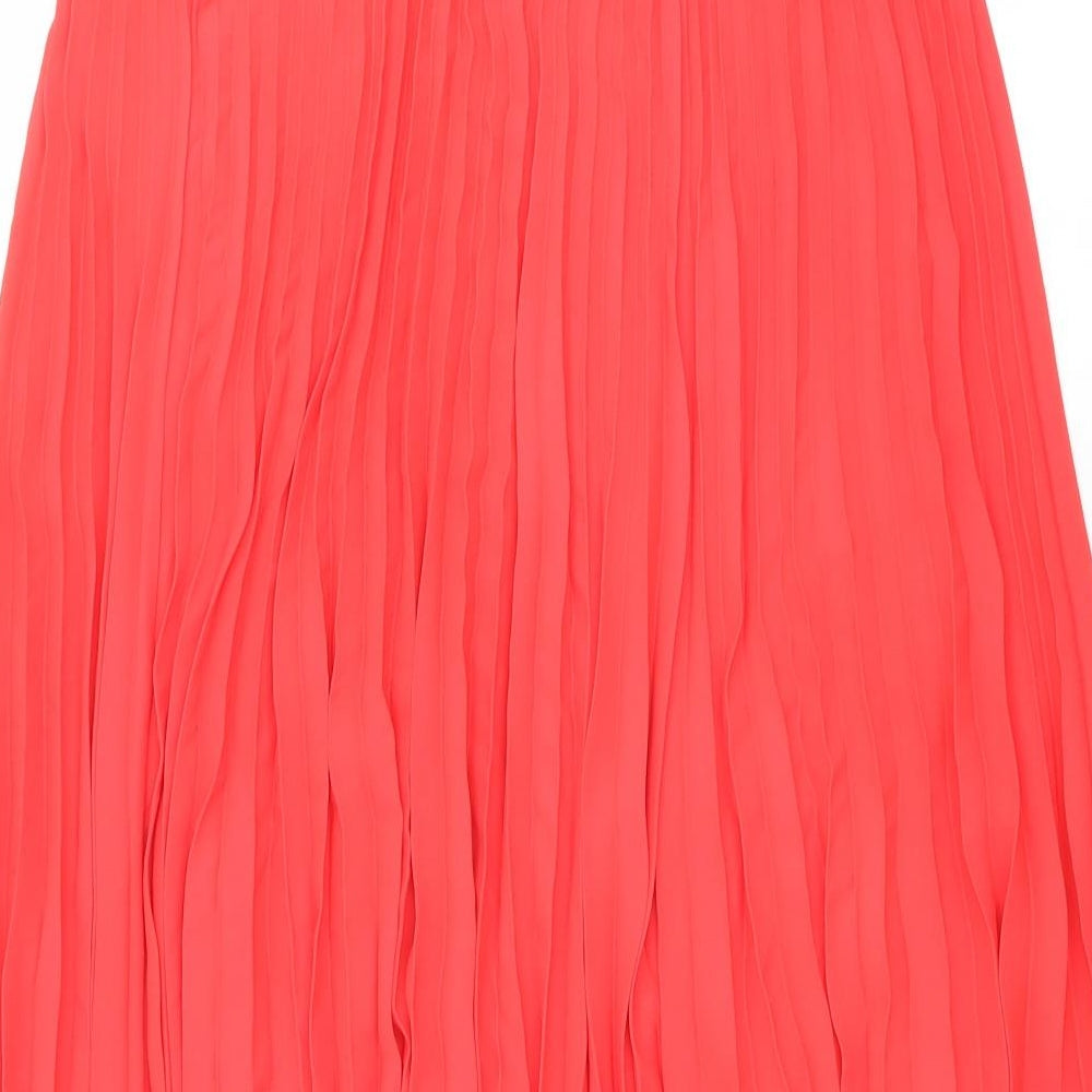 Créaline Womens Red Polyester Pleated Skirt Size 16