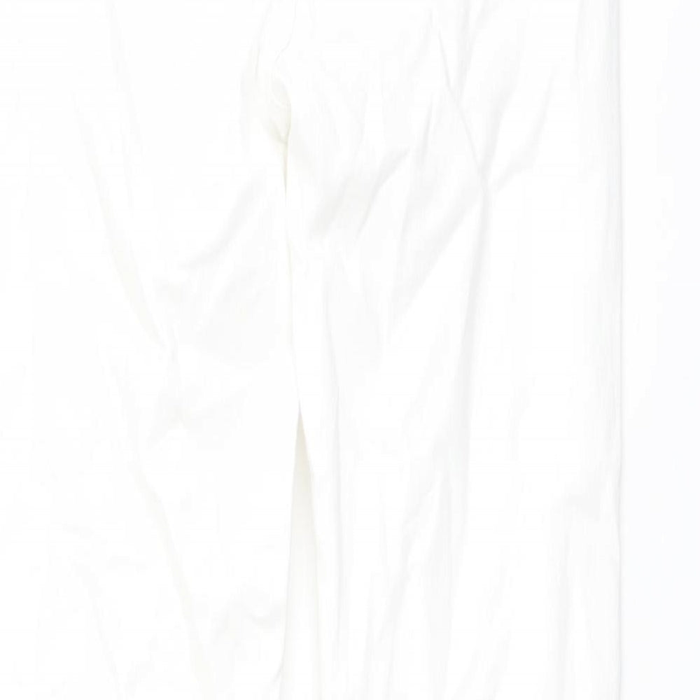 Marks & Spencer Womens White Cotton Skinny Jeans Size 8 L29 in Regular Button