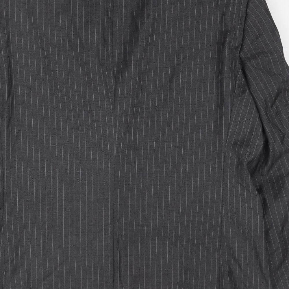 NEXT Mens Grey Striped Wool Jacket Suit Jacket Size 44 Regular