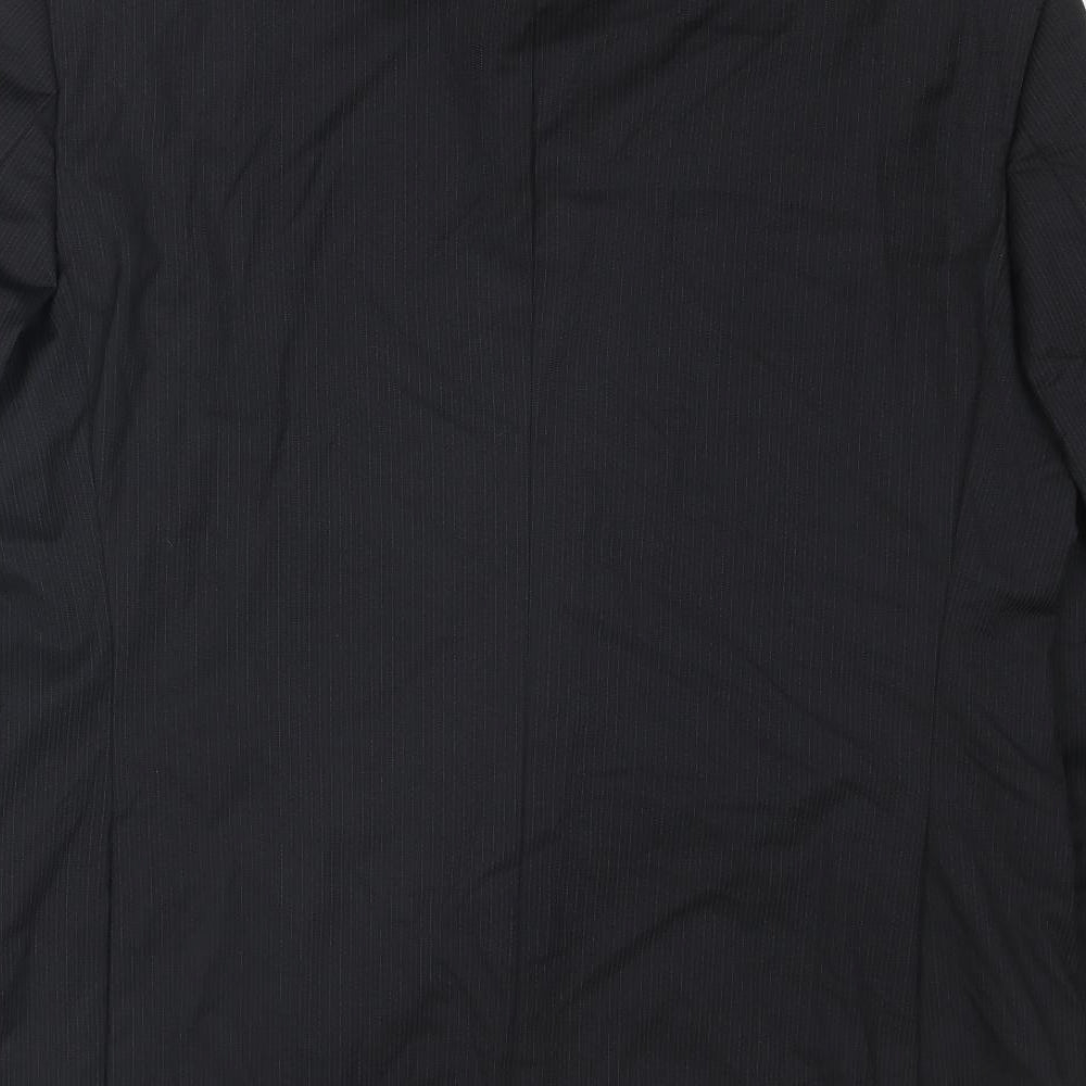 NEXT Mens Black Striped Wool Jacket Suit Jacket Size 44 Regular