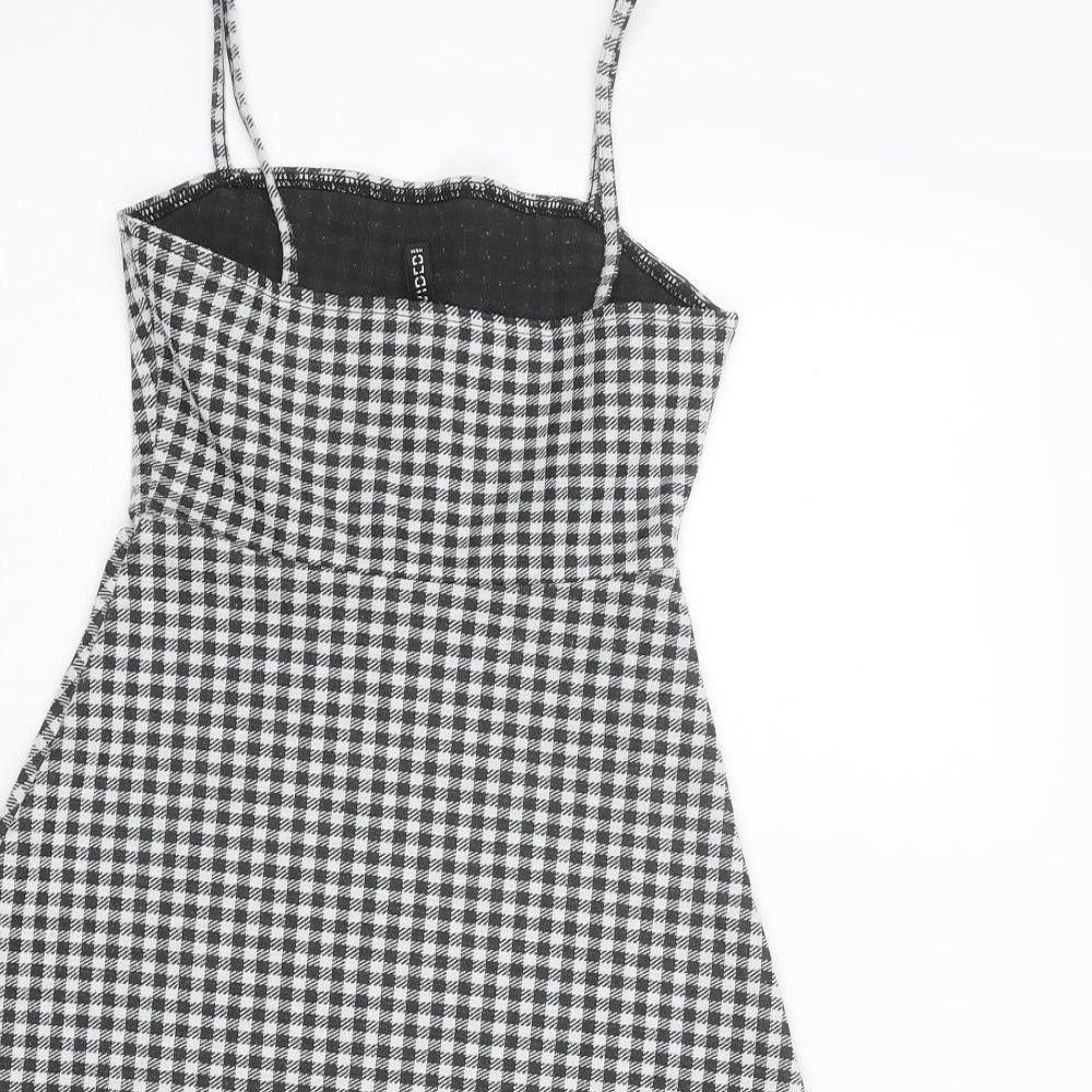 Divided by H&M Womens Black Geometric Polyester A-Line Size 2XS Square Neck Pullover