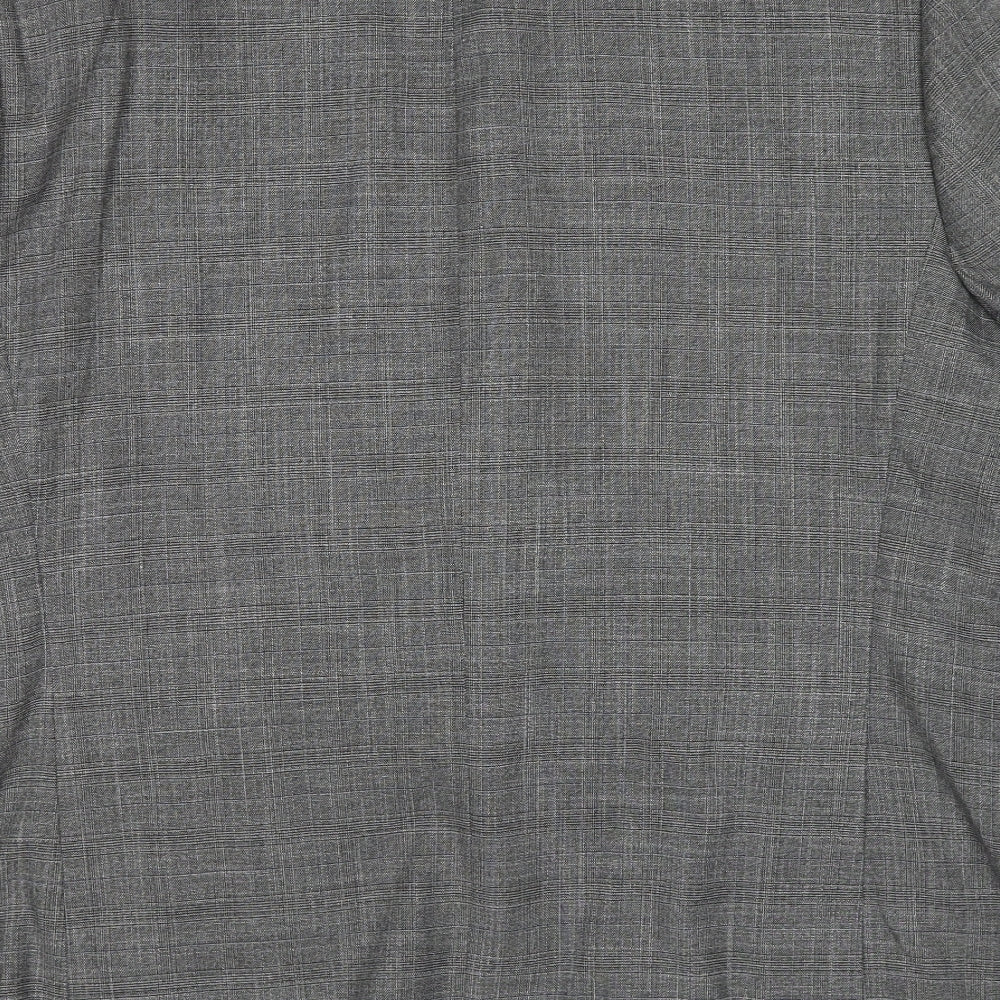 Marks & Spencer Mens Grey Plaid Polyester Jacket Suit Jacket Size 44 Regular