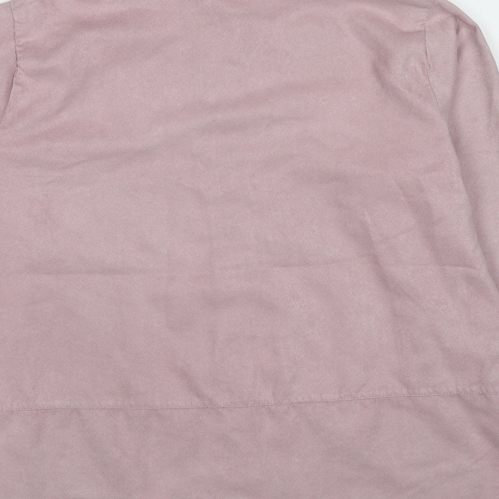 Marks & Spencer Womens Pink Polyester Basic Button-Up Size 12 Collared