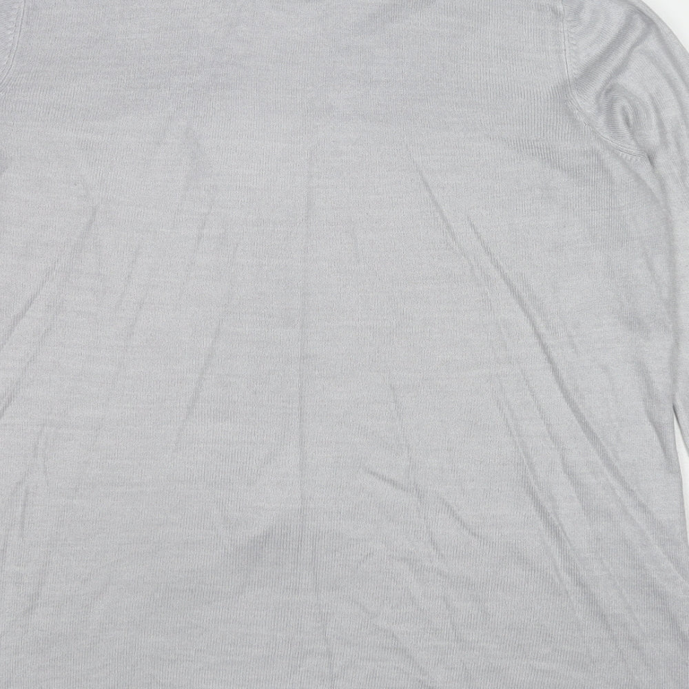 Maine New England Womens Grey Geometric Acrylic Kimono Blouse Size 14 V-Neck