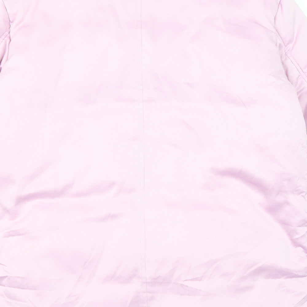 River Island Womens Pink Jacket Size S Snap