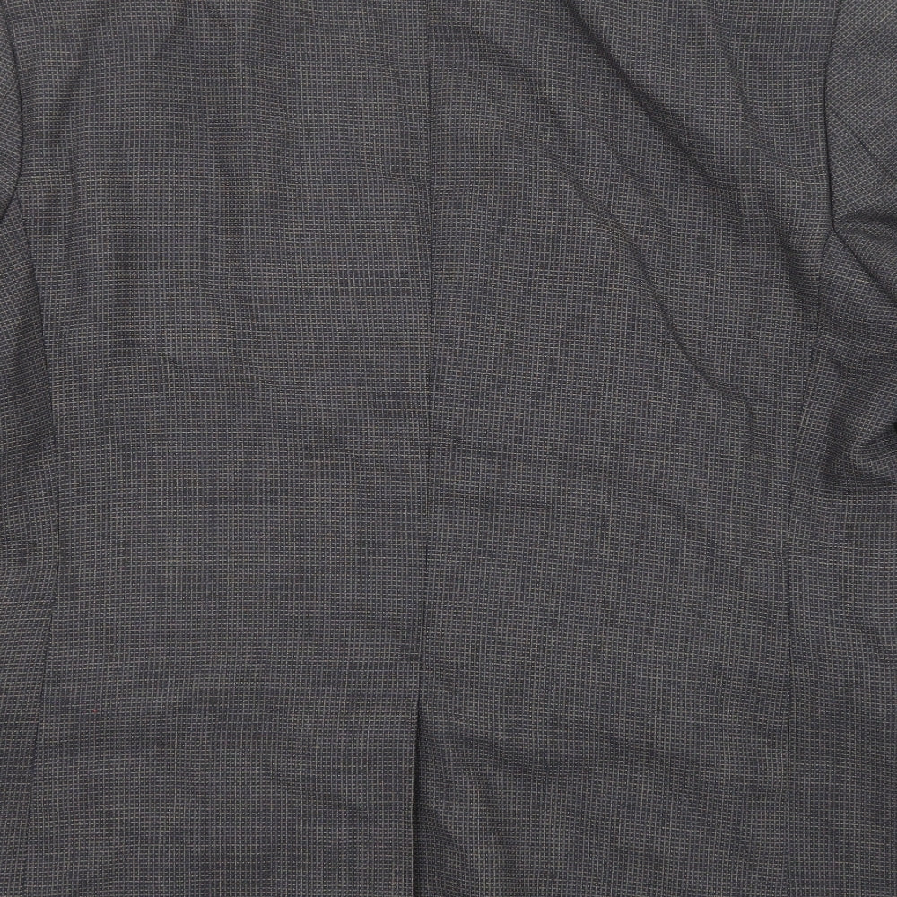 Marks & Spencer Mens Grey Geometric Wool Jacket Suit Jacket Size 40 Regular