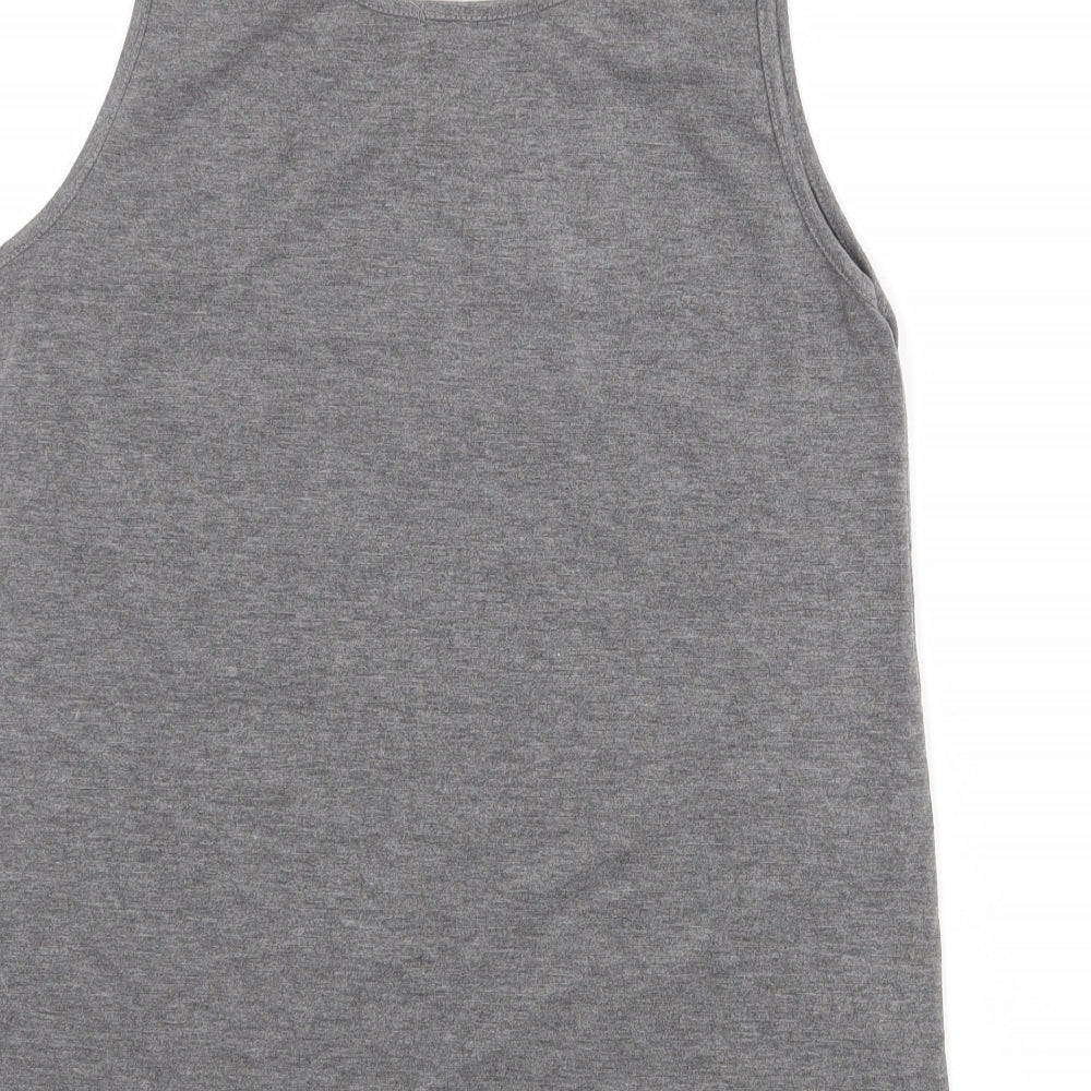 Missguided Womens Grey Viscose Basic Tank Size 6 Round Neck - Sun Of A Beach