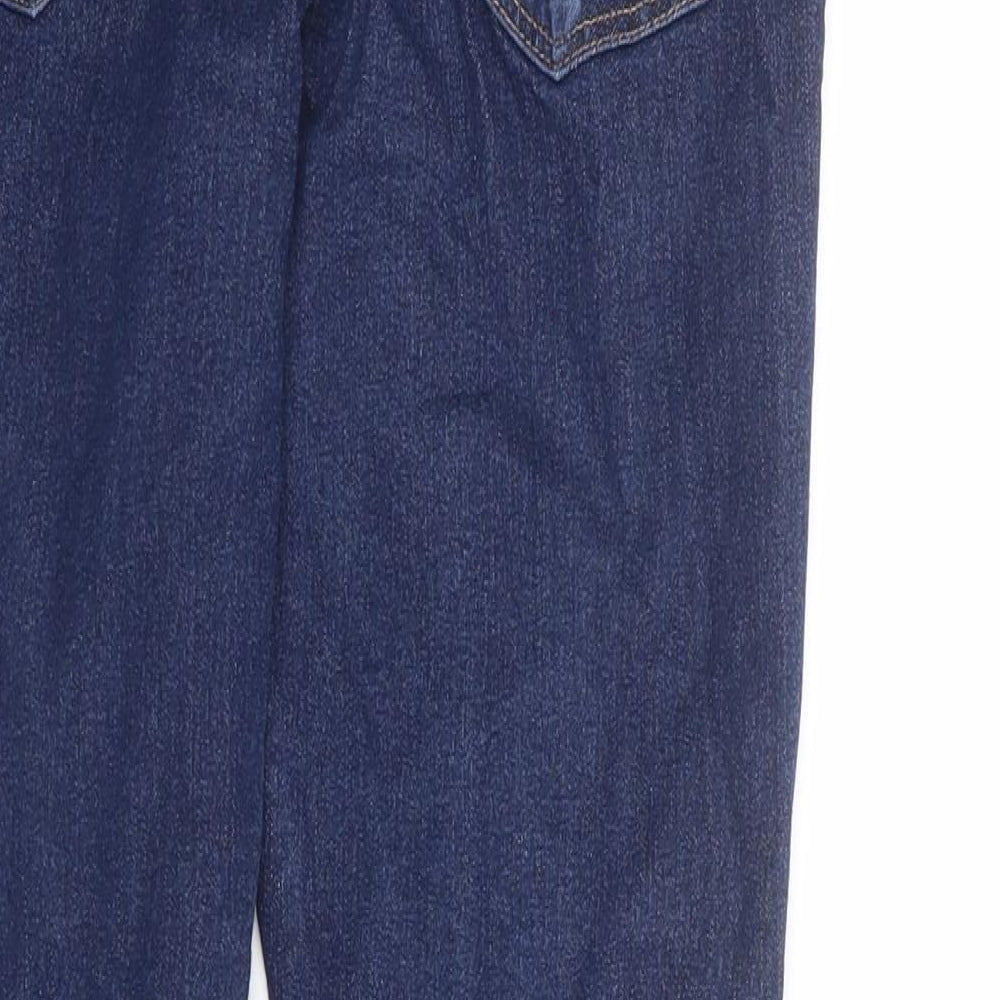 H&M Womens Blue Cotton Skinny Jeans Size 10 L25 in Regular Zip