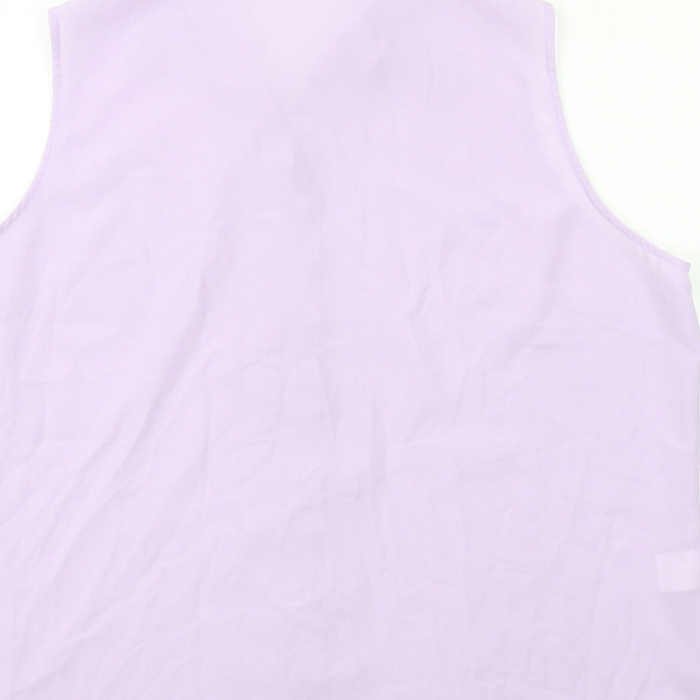Isabelle Womens Purple Polyester Basic Button-Up Size 2XS Collared