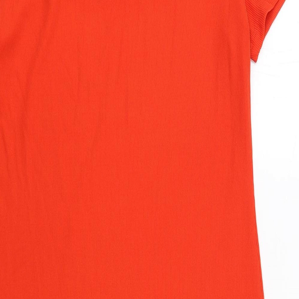 H&M Womens Red Polyester Shift Size L Round Neck Pullover