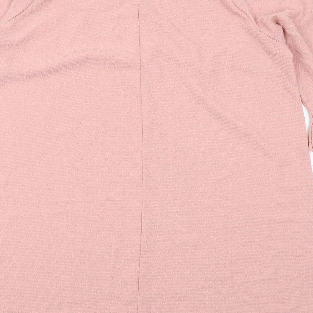 Yours Womens Pink Polyester A-Line Size 18 Round Neck Button