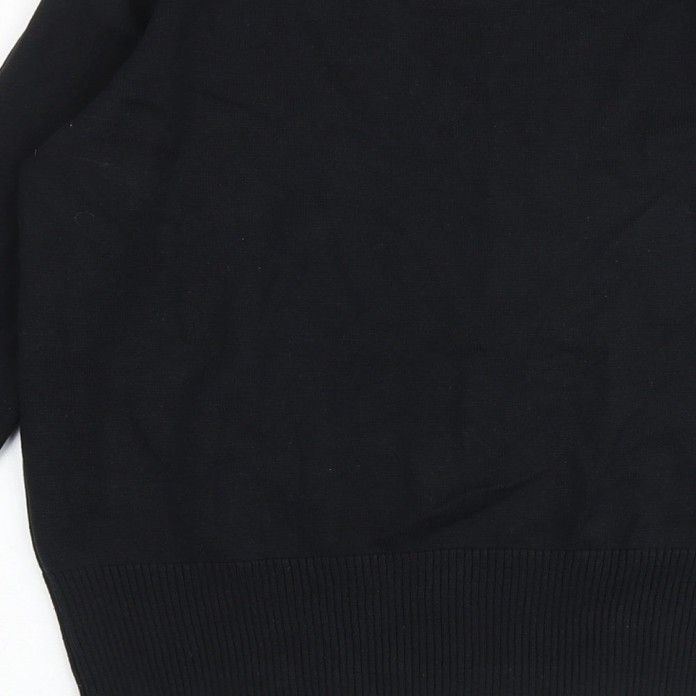 Mobaco Womens Black Round Neck 100% Cotton Pullover Jumper Size 4