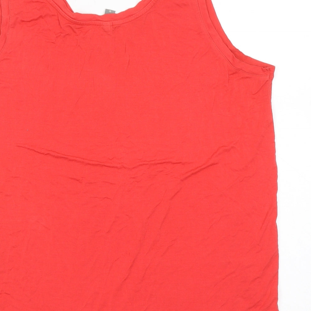 CULTURE Womens Pink Viscose Basic Tank Size XL V-Neck
