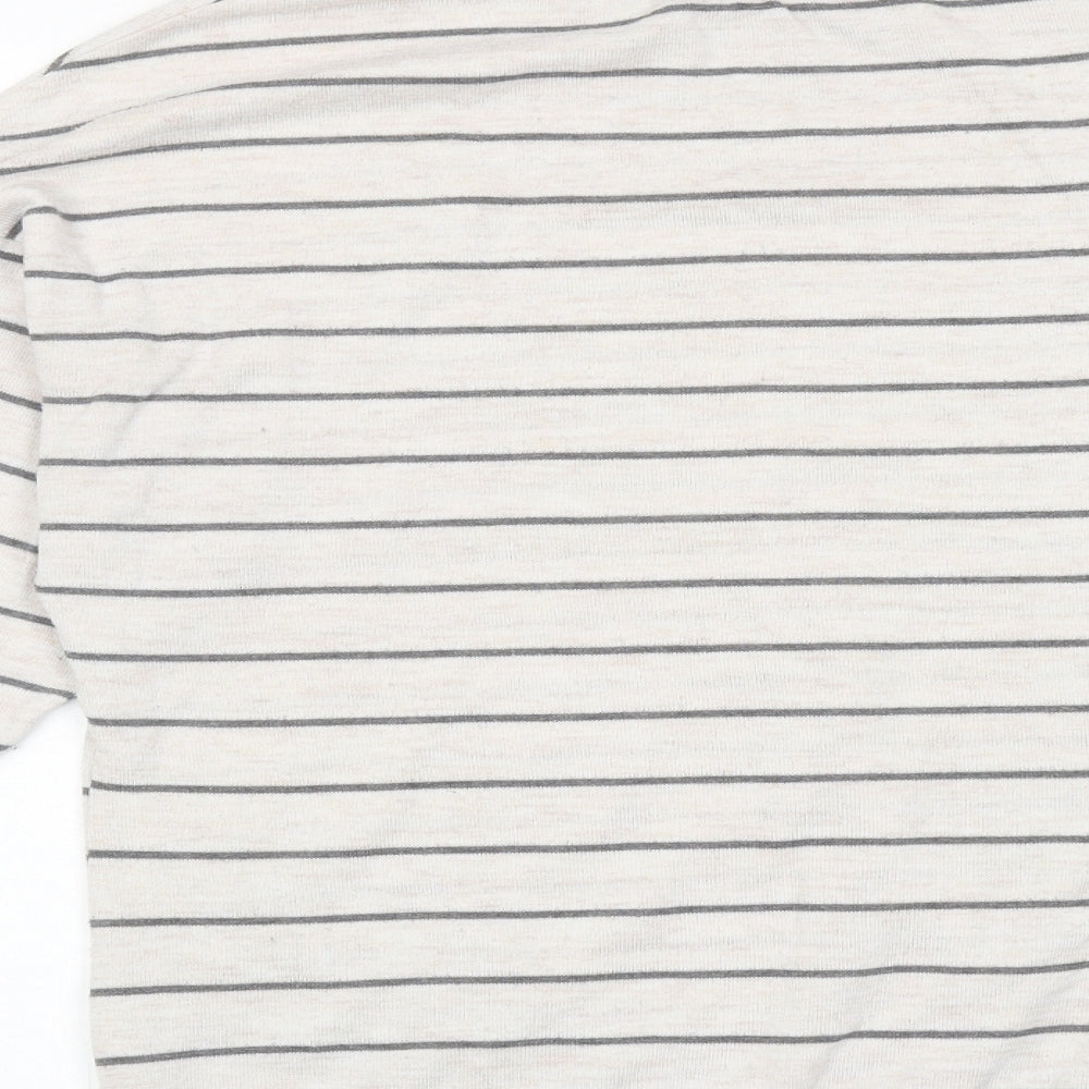 Dorothy Perkins Womens Beige Striped Polyester Pullover Sweatshirt Size 14 Pullover