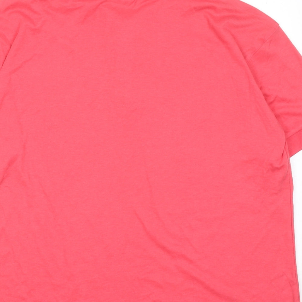 Bonmarché Womens Pink Cotton Basic Polo Size L Collared