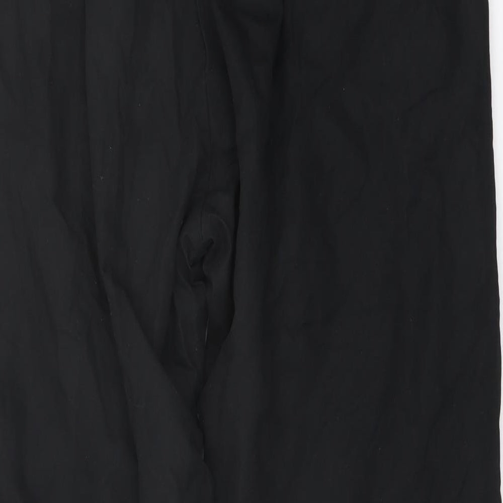 Amber Womens Black Polyester Trousers Size 16 L27 in Regular Button