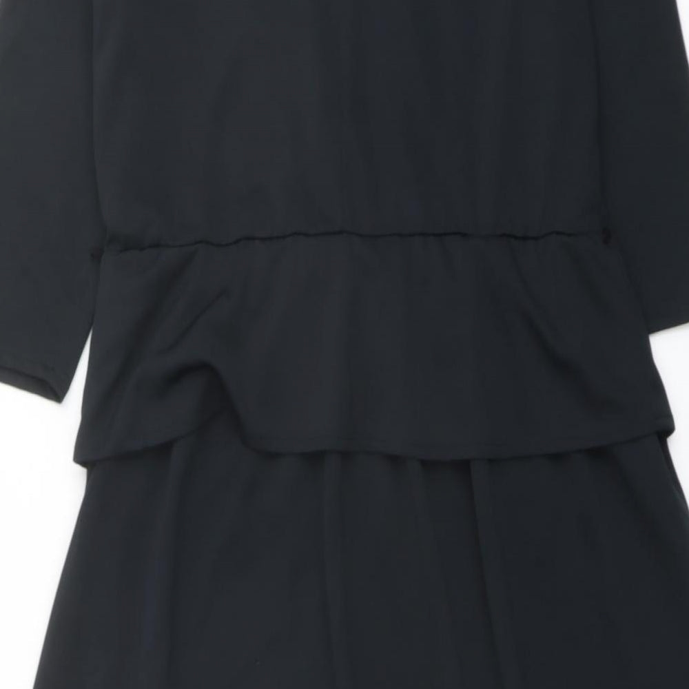 C&A Womens Black Polyester A-Line Size 12 Cowl Neck Pullover