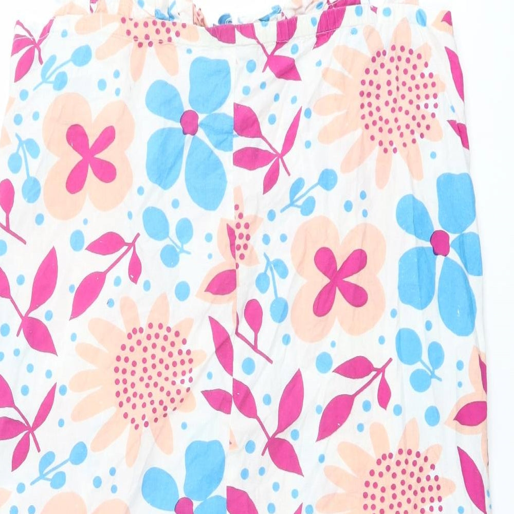 Kushi Womens Multicoloured Geometric Cotton Tank Dress Size 10 Round Neck Pullover