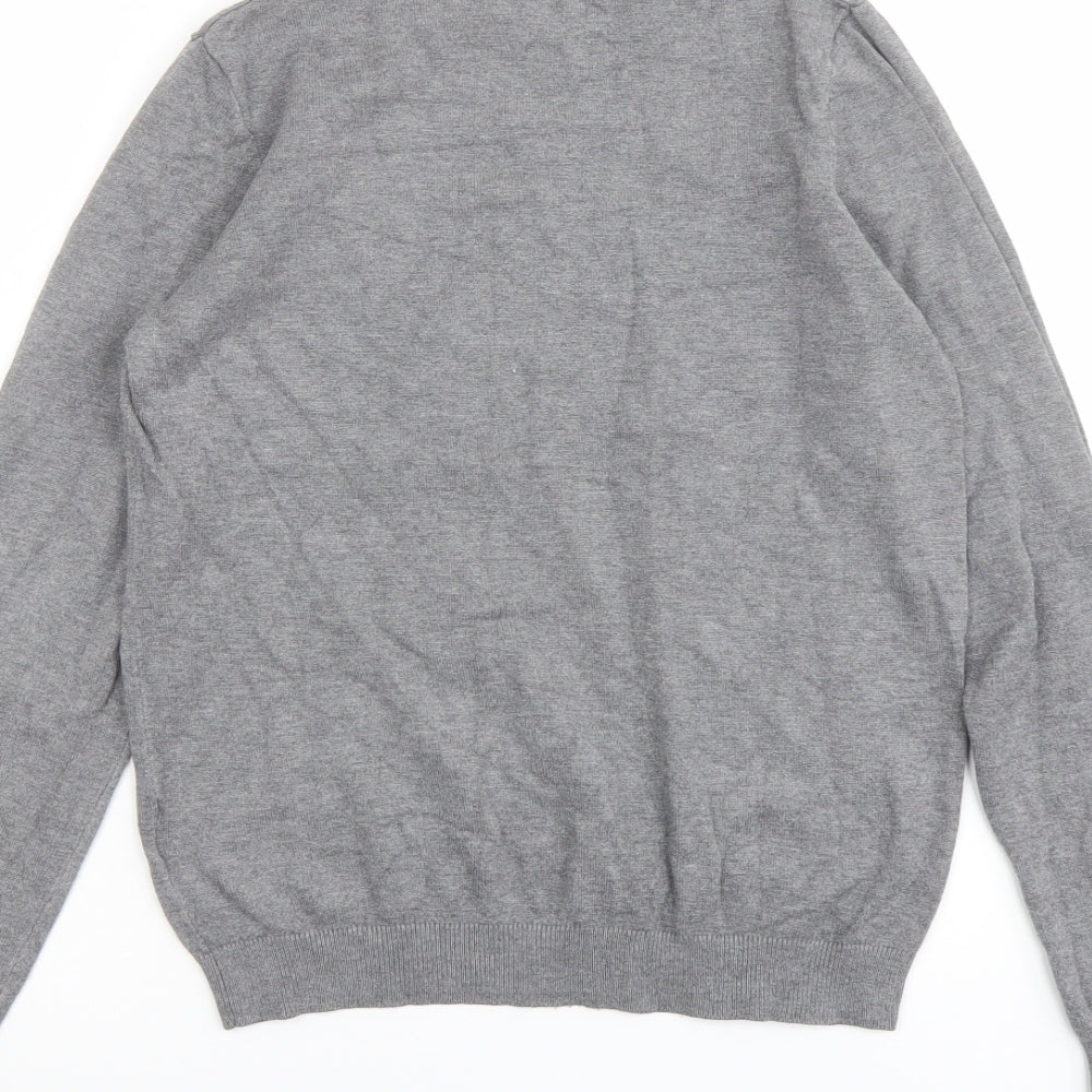 H&M Womens Grey Round Neck Viscose Pullover Jumper Size S