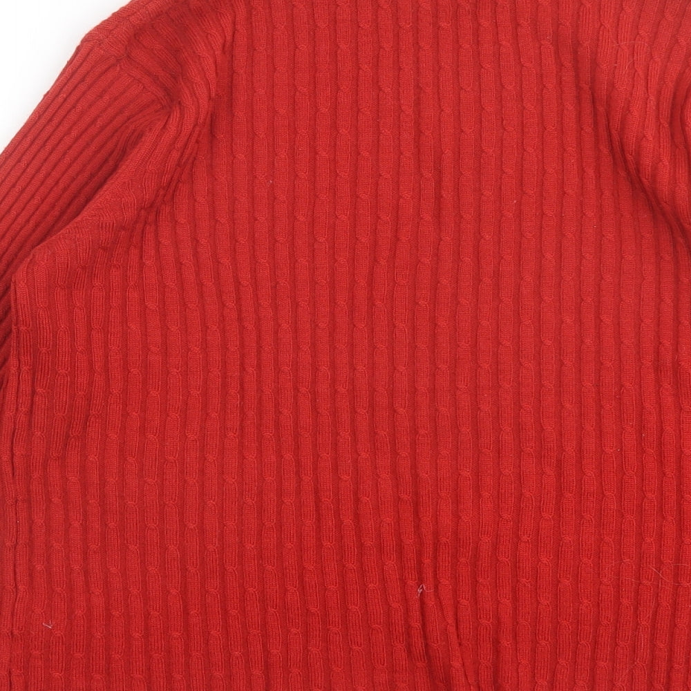 Emerco Womens Red High Neck Acrylic Pullover Jumper Size 8