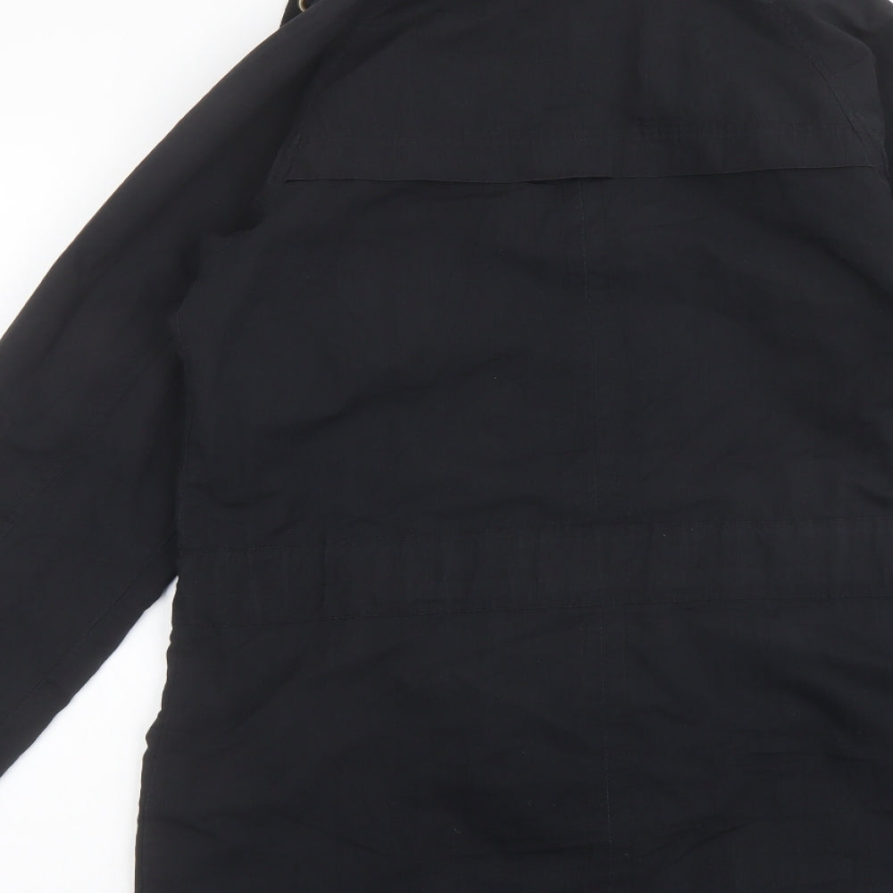 Monsoon Womens Black Overcoat Coat Size 12 Zip