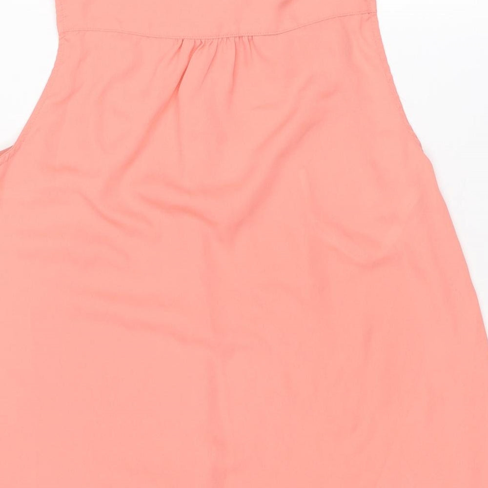 New Look Womens Pink Polyester Basic Button-Up Size 12 Collared