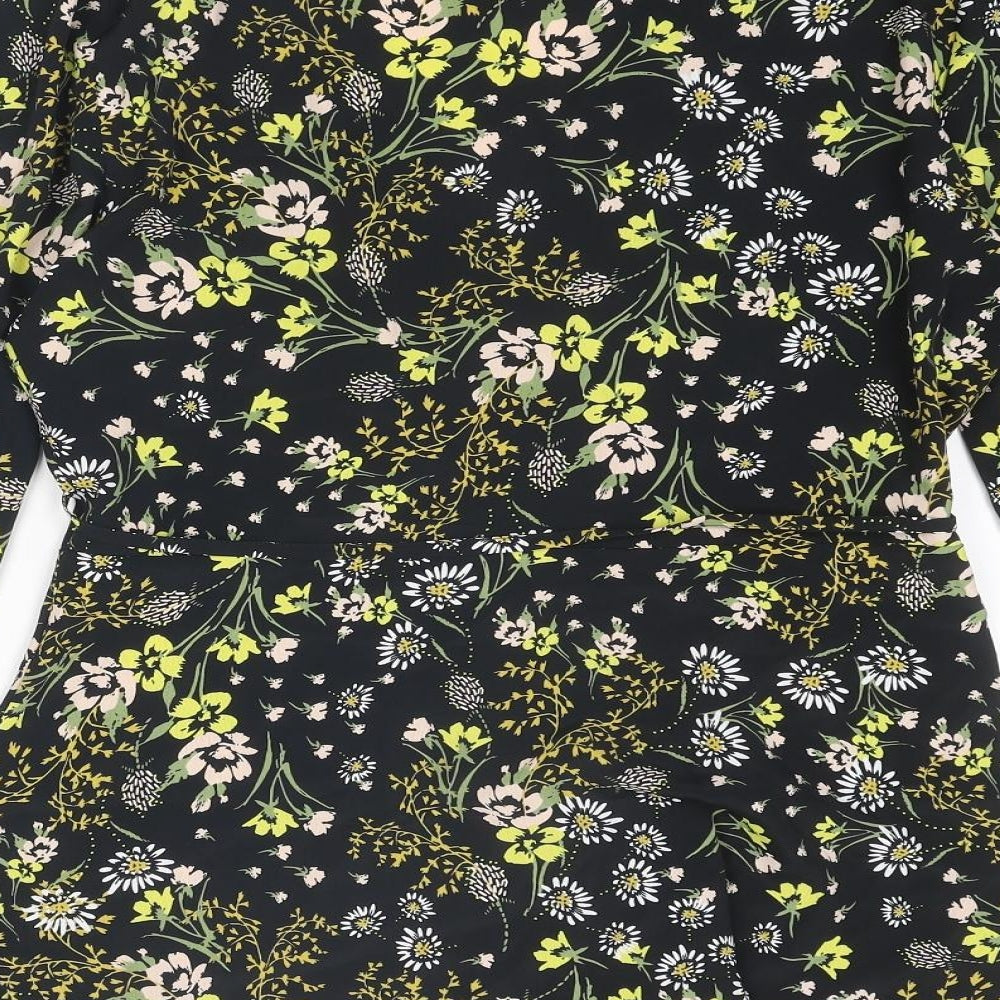 Wallis Womens Multicoloured Floral Polyester Wrap Blouse Size 12 V-Neck