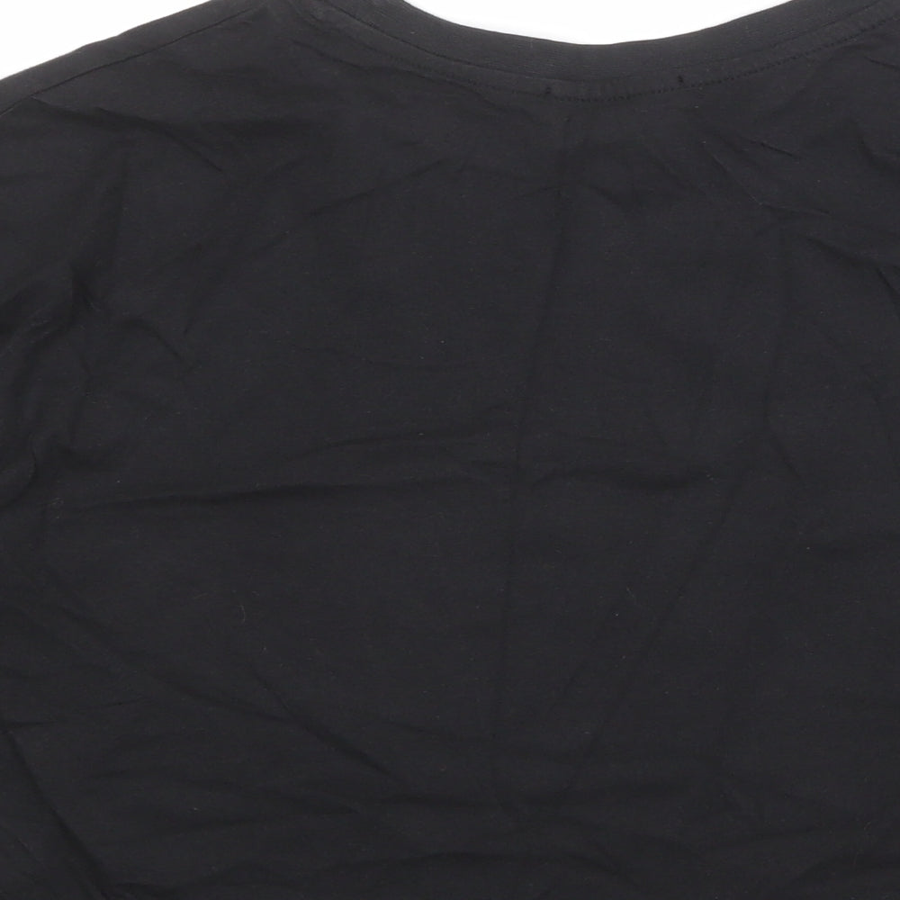 Stradivarius Womens Black 100% Cotton Basic T-Shirt Size M Crew Neck