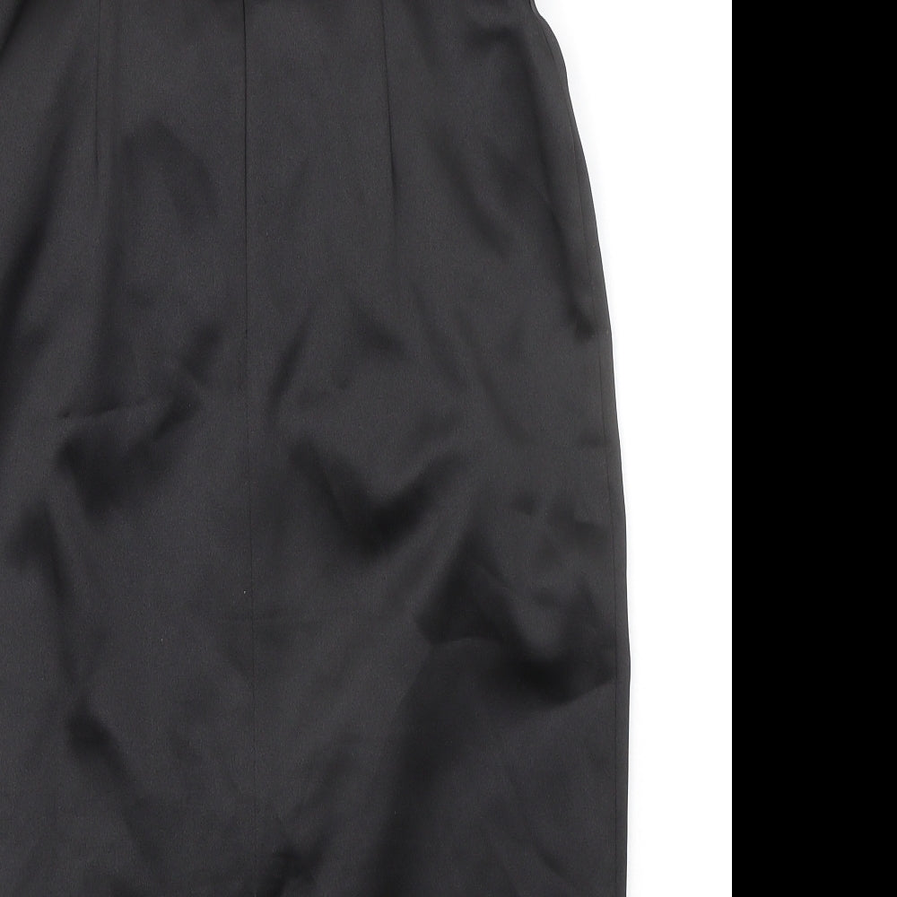 M&Co Womens Black Polyester Mini Size 12 Square Neck Zip - Strapless