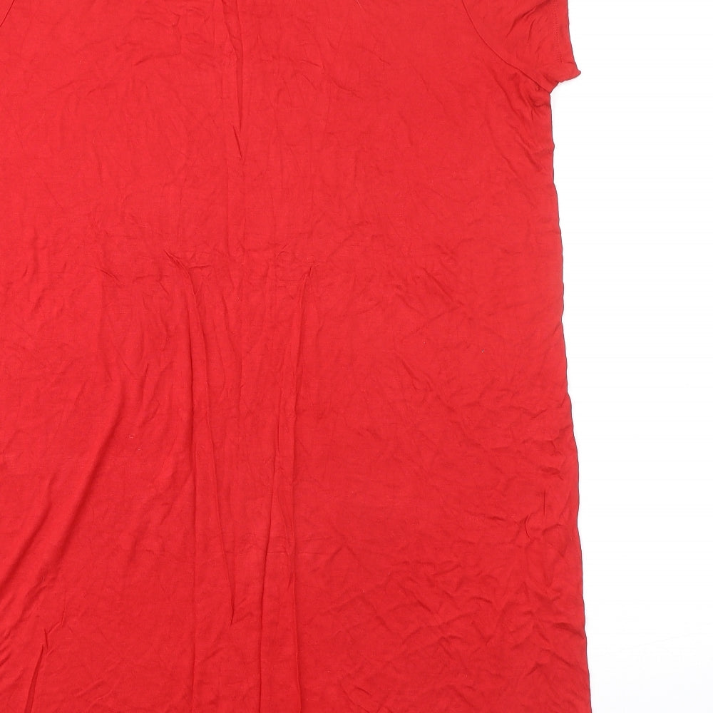 Studio Womens Red Viscose Tunic T-Shirt Size 20 Round Neck - Size 20-22