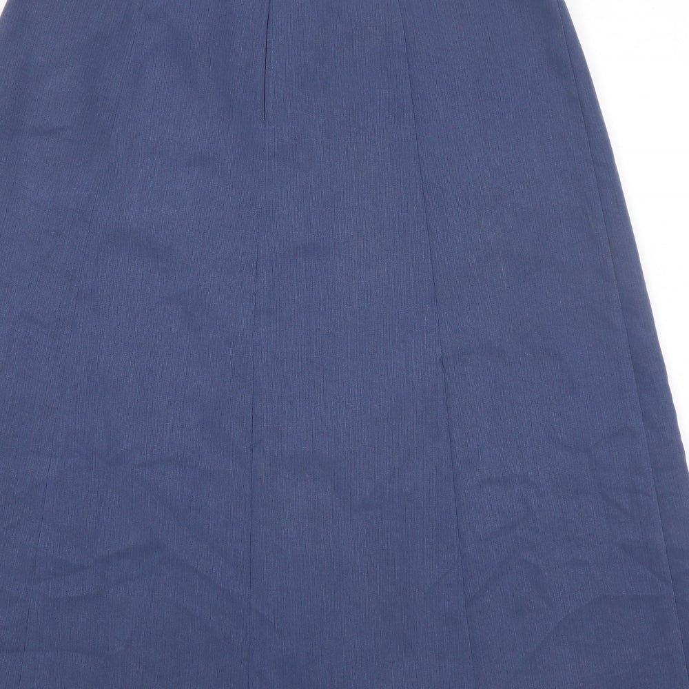 Pola Oy Womens Blue Rayon A-Line Skirt Size 12 Zip