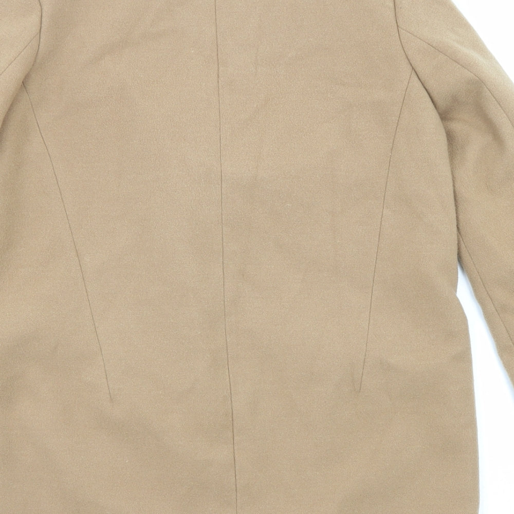 Zara Womens Beige Overcoat Coat Size XS Snap