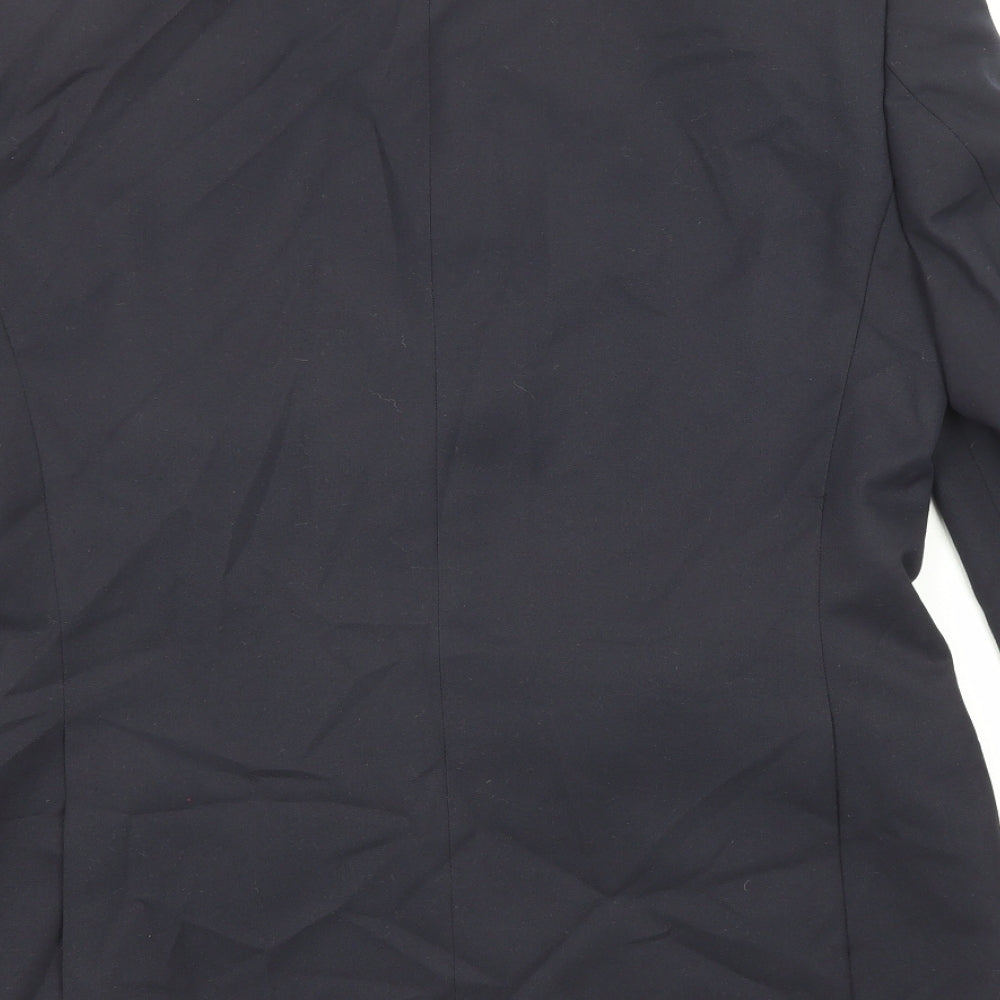 Terry de Havilland Mens Blue Polyester Jacket Suit Jacket Size 38 Regular