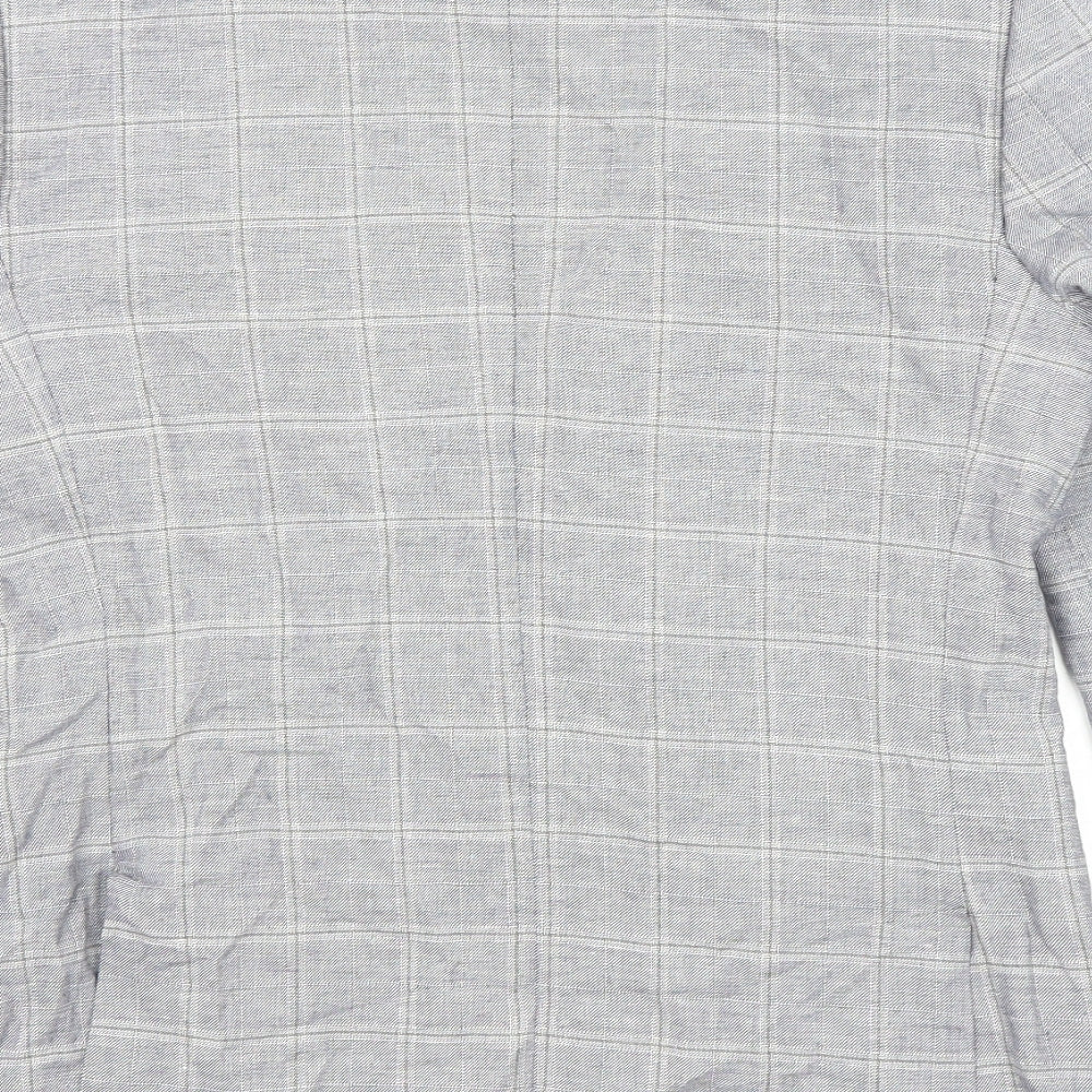 River Island Mens Grey Plaid Polyester Jacket Suit Jacket Size 40 Regular