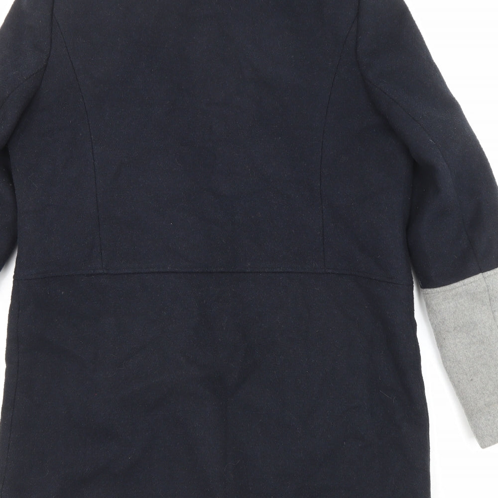 NEXT Womens Blue Overcoat Coat Size 12 Zip