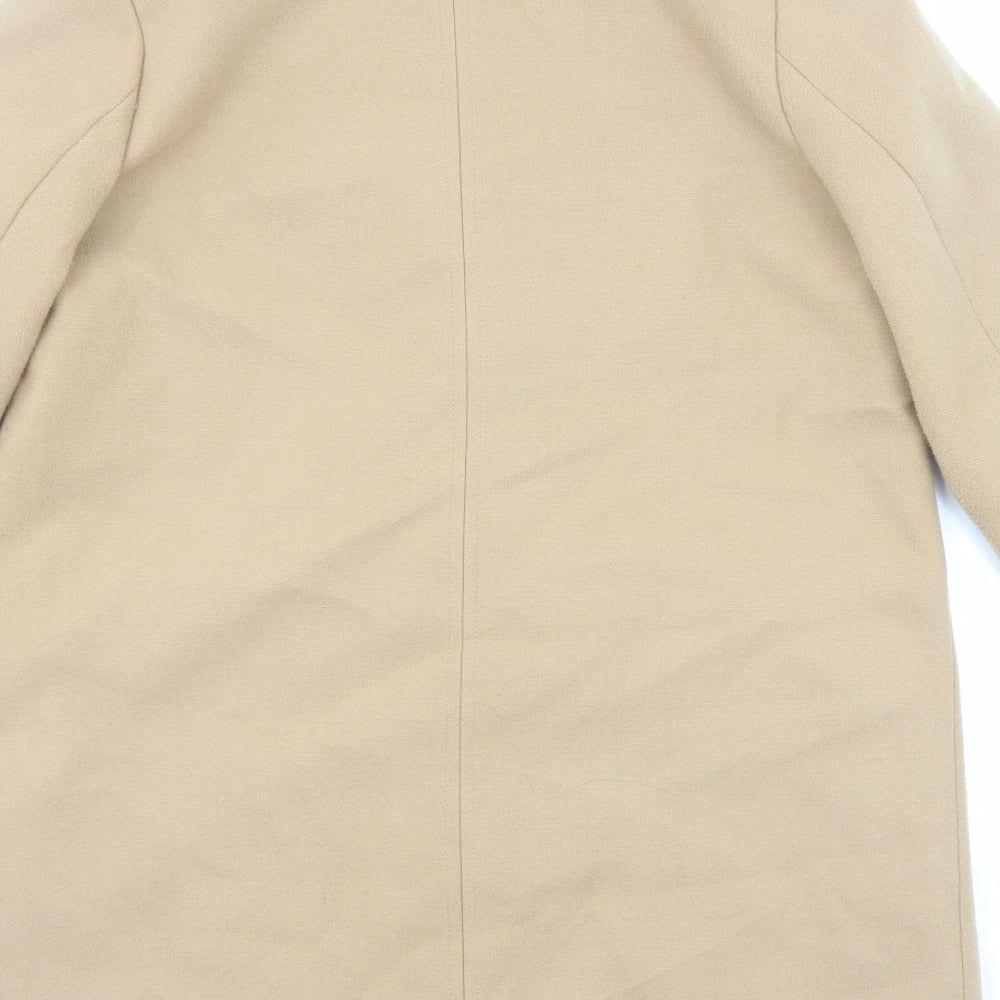Topshop Womens Beige Overcoat Coat Size 10 Button