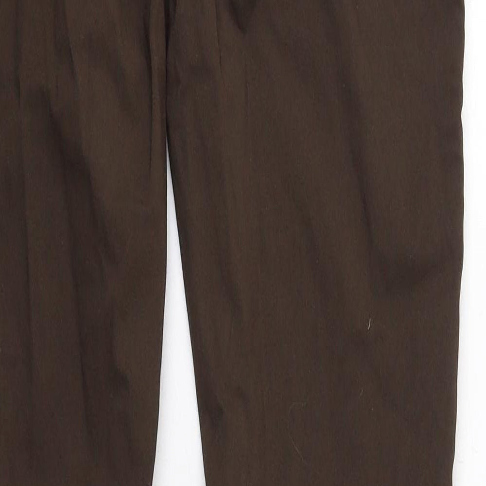 NA-KD Womens Brown Viscose Trousers Size 8 L34 in Regular Zip