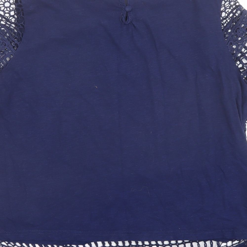 Intuition Womens Blue Viscose Basic Blouse Size 12 Boat Neck