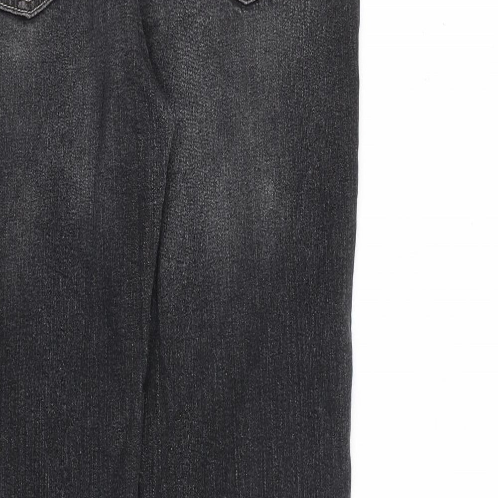 Marks & Spencer Womens Grey Cotton Skinny Jeans Size 10 L30 in Regular Zip