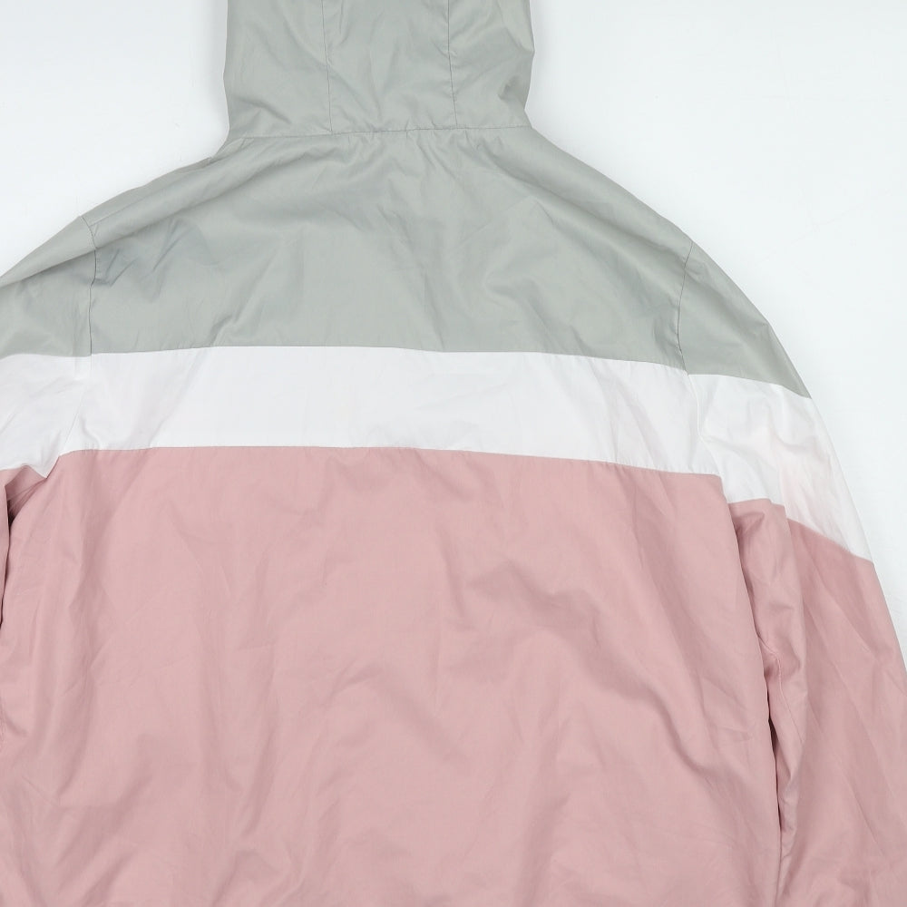 New Look Womens Pink Geometric Jacket Size L Zip